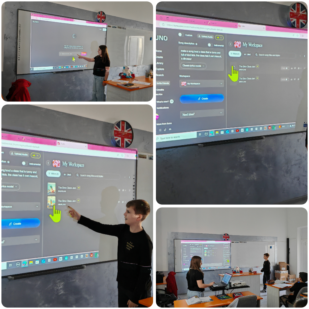 Elevi în timpul activităților AI